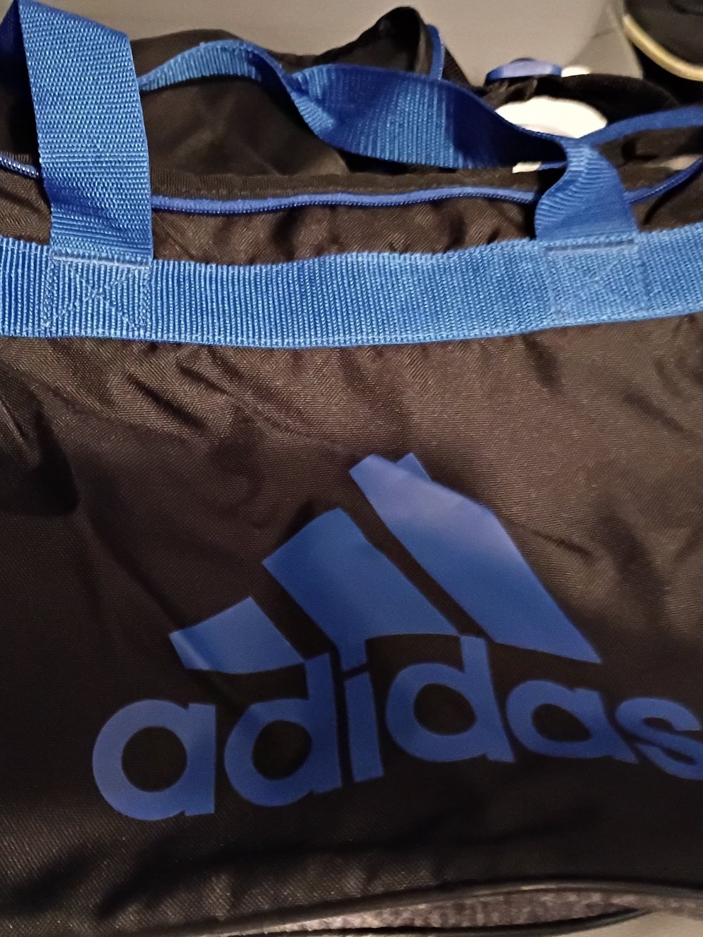 adidas Black and Blue Sports Duffle Bag